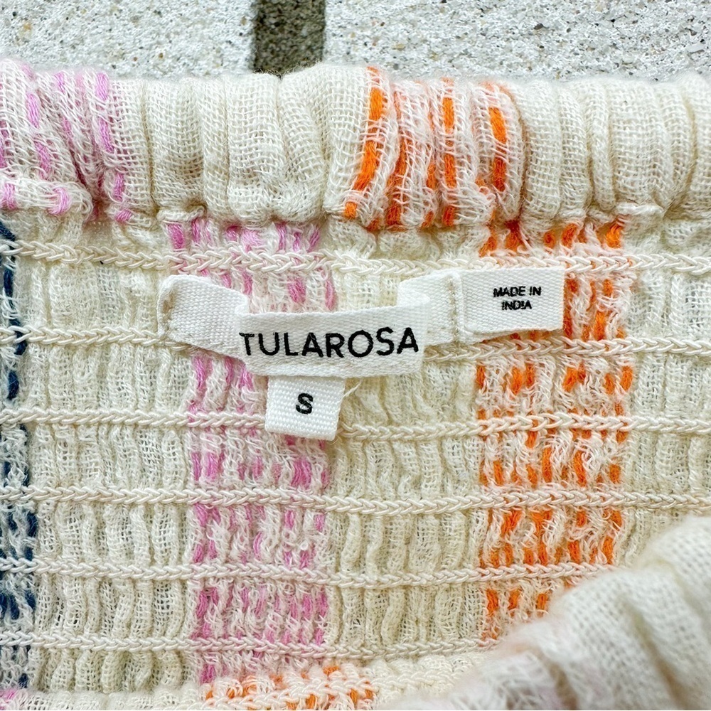 Tularosa Calmar Stripe Smocked Ruffle Mini Skirt Pastel Boho Resortwear S - Picture 7 of 13